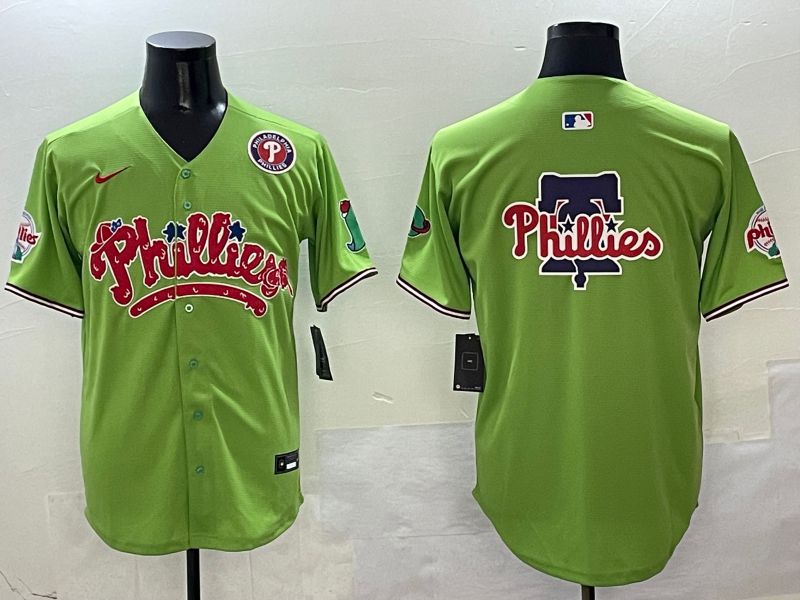 Men Philadelphia Phillies Blank Green Five generations Joint Name 2025 Nike MLB Jersey style 8->philadelphia phillies->MLB Jersey